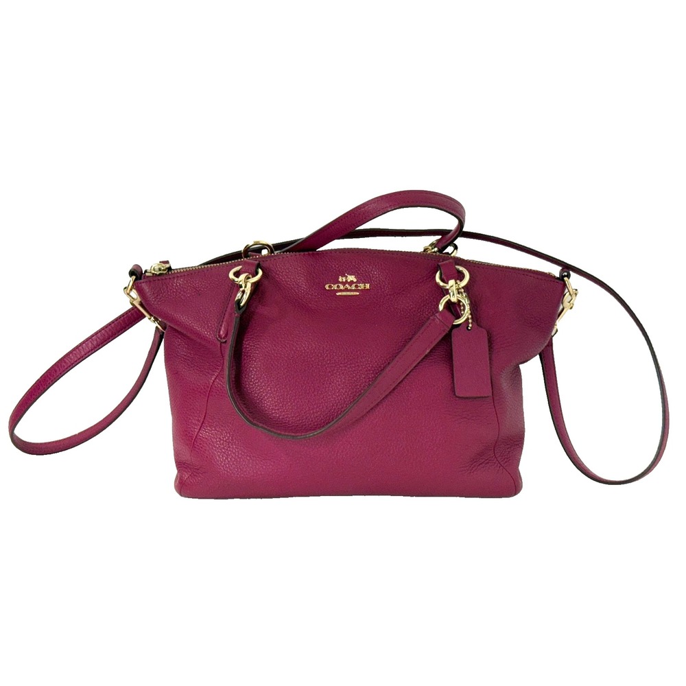 Coach Berry Color Kelsey Pebbled Leather Shoulder W/Double Handles April 2016